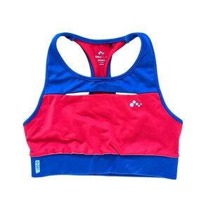 ONLY Play | Sports Bra | Red/Blue Color-block with keyhole details | Size M